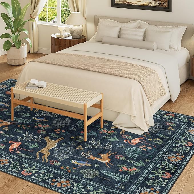 DUKINO 8x10 Rug, Washable Animal Living Room Rug - Image 3