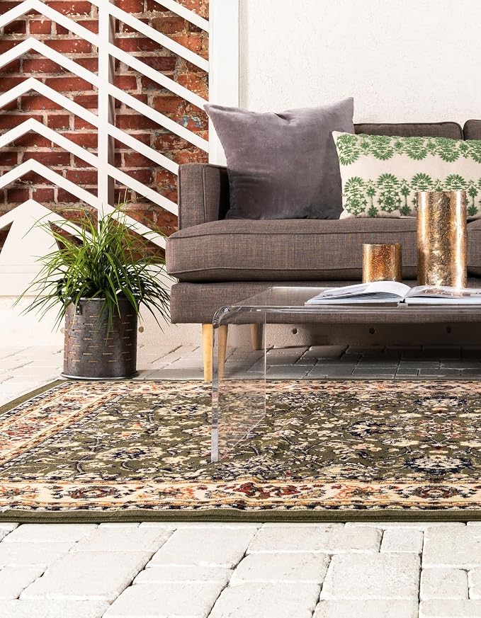 Rugs.com Yasmin Collection Rug – 8' x 10' Green Medium Rug Perfect - Image 8
