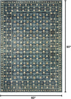 Loloi Rifle Paper Co. Eden Collection EDE-03 Lattice Indigo 5'-0" x 7'-6" Area - Image 2