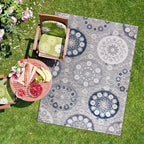 CAMILSON Indoor Outdoor Rug 9x12 Bohemian Medallion Floral Area Rugs by CAMILSONIndoorOutdoorAreaRugs