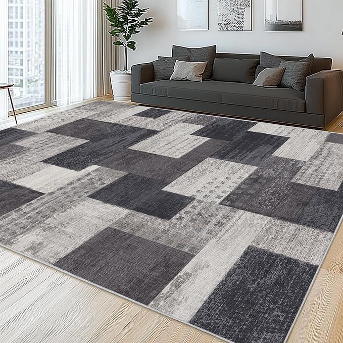 Modern Geometric Patchwork Indoor Area Rug by Unknown