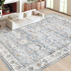 Area Rug 10x12 Living Room Rugs, Machine Washable Vintage Distressed Boho Area - Image 2