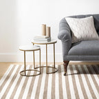 Home Conservatory Ladder Stripe Natural/Ivory Handwoven Wool 5 X 8 Feet - Image 2