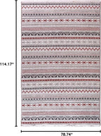 Alfa Rich 7x10 Red Burgundy White Gray Washable Area Rugs - Image 3