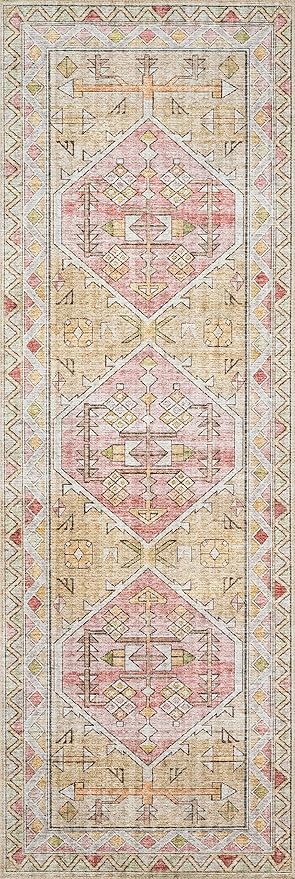 Loloi Skye Collection SKY-04 Gold/Blush 7' x 9' Oval Area Rug - Image 5
