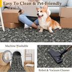 HUGEAR 8x10 Machine Washable Rugs Black Beige Hallway Large Area Rug Indoor - Image 7