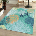 Tritard Coastal Area Rugs Nautical Beach Themed Non-Slip Machine Washable Rugs by Tritard