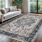 KOZYFLY Boho Area Rug 6x9 Ft Thin Washable Rugs by KOZYFLY