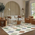 6x9 Checkered Area Rugs for Living Room Colorful Machine Washable Large Rug by PureCozy