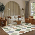 6x9 Checkered Area Rugs for Living Room Colorful Machine Washable Large Rug by PureCozy
