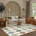 8x10 Checkered Area Rugs for Living Room Colorful Machine Washable Large Rug by PureCozy