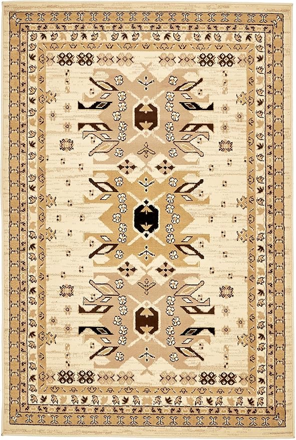 Unique Loom Taftan Collection Border Geometric Tribal Inspired Design Area Rug - Image 2
