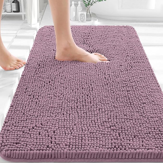 OLANLY Bathroom Rugs 36x24, Extra Soft Absorbent Chenille Bath Rugs, Rubber by OLANLY