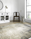 Loloi Teagan Collection TEA-08 Ivory/Mist 11'-6" x 15' Area Rug, Soft Neutral by Loloi