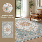 GENIMO 5X7 Area Rugs for Living Room, Machine Washable Vintage Floor Cover - Image 2