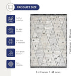 Abani Viva Cream & Grey Area Rug 5' x 8' - Image 2