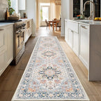 XWZO Runner Rug 2x10ft for Long Hallways, Washable Non-Slip Low Pile Area Rug by XWZO