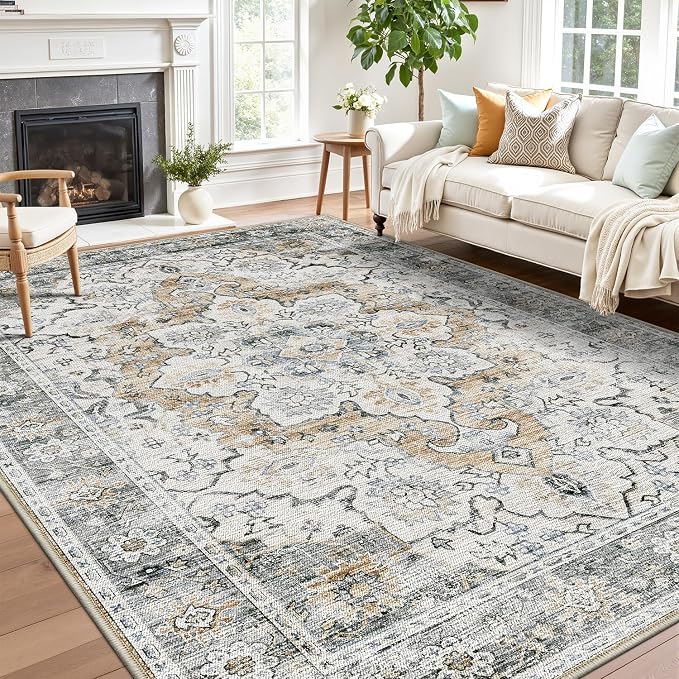 LUMI Washable Area Rug 5x8 for Living Room, Ultra Soft Stain Resistant Carpet by LUMI