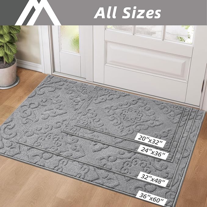 COSY HOMEER Door Mat 24”x36”, Absorbent Dirt Trapper Entryway Rugs, Non-Slip - Image 6