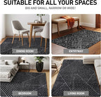 Rugshop Geometric Diamond Stripe Area Rug Anthracite Dark Gray 7' 10" x 10' - Image 3
