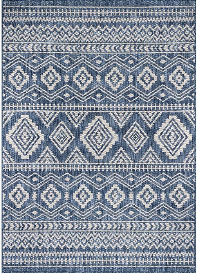 Beverly Rug Waikiki Boho Indoor Outdoor Rug 9x12, Washable Outside Carpet - Image 3