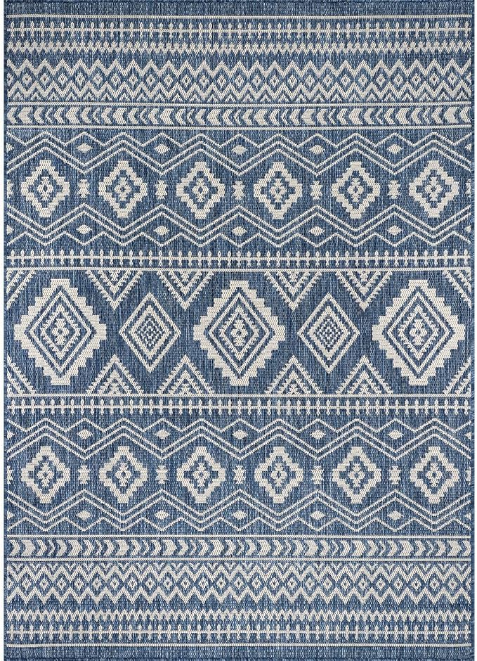 Beverly Rug Waikiki Boho Indoor Outdoor Rug 5x7, Washable Outside Carpet - Image 3