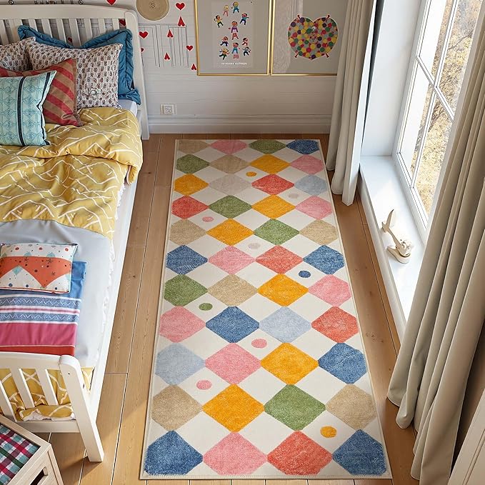 jinchan Macy Runner Rug 2x5 Kids Hallway Washable Rug Indoor Soft Non Slip by JINCHAN