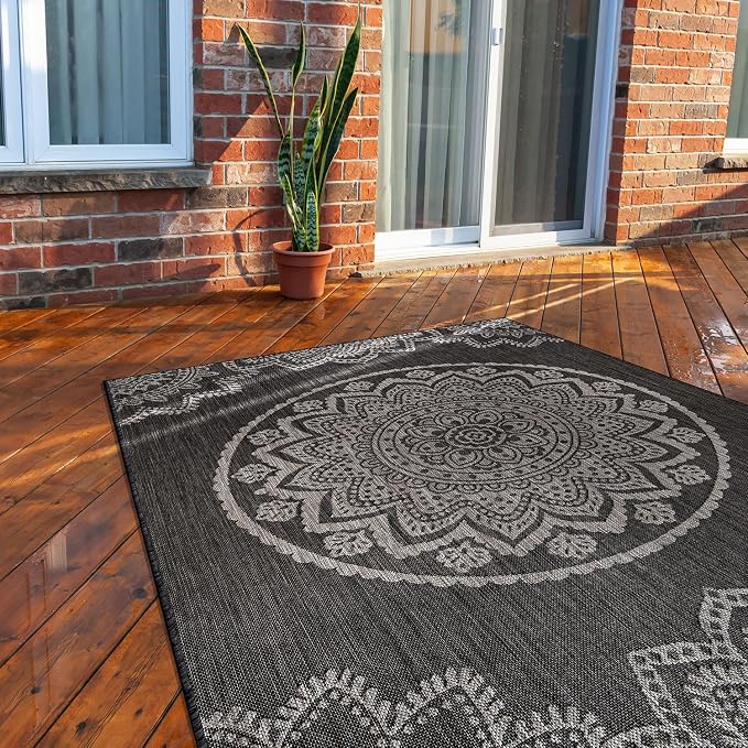 CAMILSON Outdoor Rug 5x7 Modern Area Rugs - Image 8