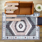Washable Area Rug. Modern Farmhouse. Vintage. Turkish. Bohemian. Distressed. - Image 3