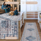 Washable Area Rug. Modern Farmhouse. Vintage. Turkish. Bohemian. Distressed. - Image 4
