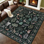 6x9 Area Rugs Living Room Rug: Vintage Washable Rug Floral Soft Carpet Indoor by Unknown