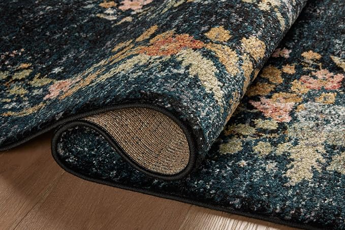 Loloi Rifle Paper Co. Laurel Collection LAU-01 Dark Navy 2'-8" x 4' Accent Rug - Image 8