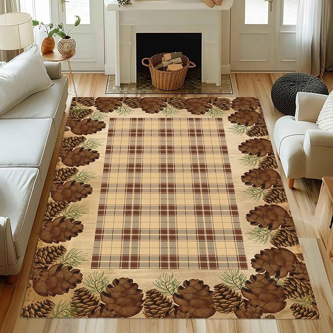 Cabin Pine Cones Area Rug 3x4ft - Image 2