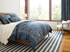 Dash & Albert Silas Stripe Navy Hand Micro Hooked Wool Rug, Runner-2.5 X 8 Feet - Image 3