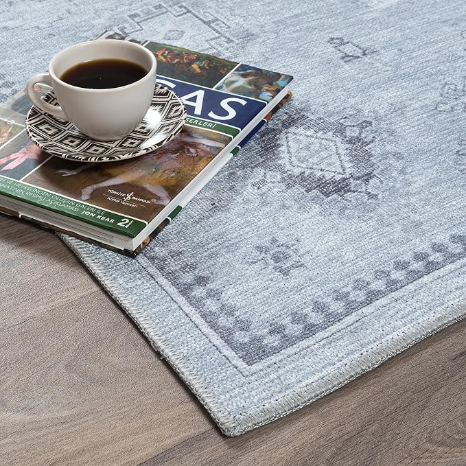 Fame Rugs Turkish Rug. Washable Vintage Oriental Antique Inspired Traditional - Image 8