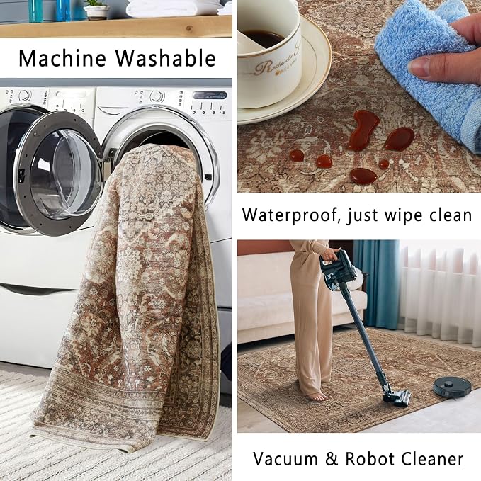 vivorug Runner Rug 2'x8' Vintage Washable Non-Slip Runners - Image 4