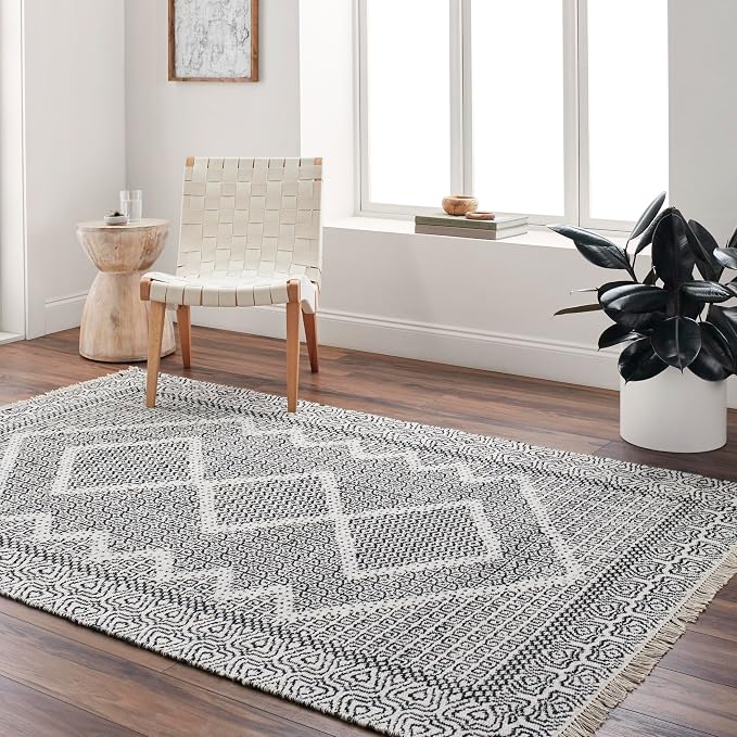 Mark&Day Wool Rugs, 9x12 Nishnabotny Cottage Dark Gray Area Rug, Bedroom or by MARKDAY