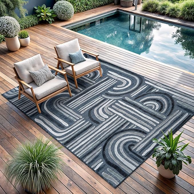 CAMILSON Indoor Outdoor Rug, Easy-Cleaning Non-Shedding Living Room, Garden and - Image 6