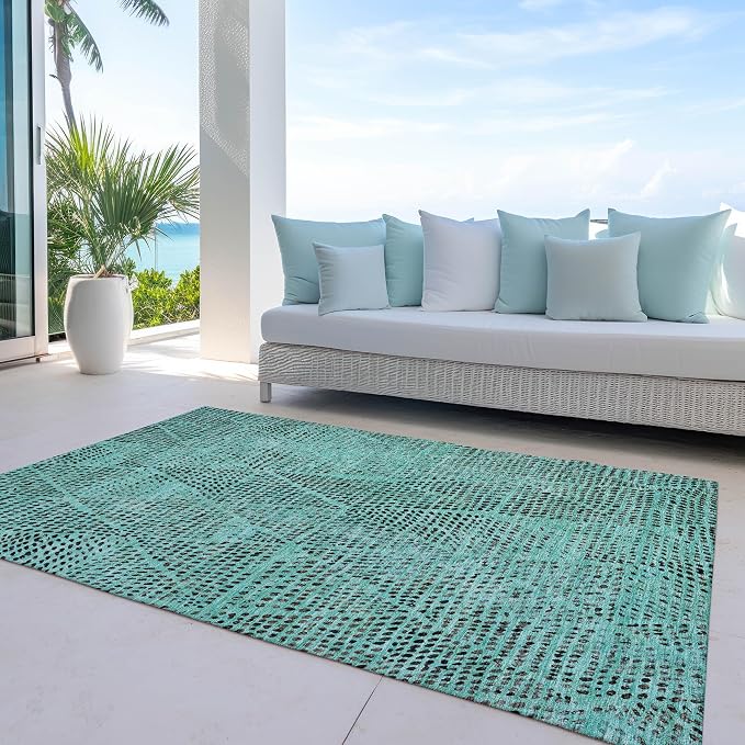 Addison Rugs Chantille ACN591 Teal 3' x 5' Indoor Outdoor Area Rug, Easy Clean - Image 8