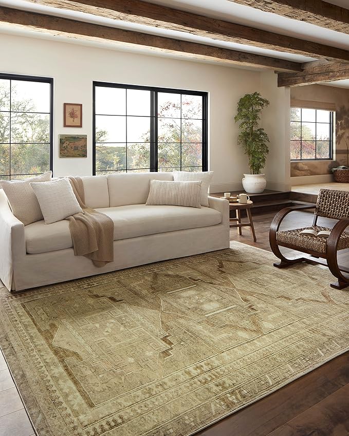 Loloi Magnolia Home by Joanna Gaines Sinclair Collection SIN-02 Khaki/Tobacco by Loloi