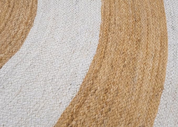 4x20 Oval Kilim Jute Runner – Natural Hand Braided Jute Rug, Solid White Beige - Image 8