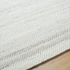 Mark&Day Wool Rugs, 2x8 Janmichael Solid and Border Gray/Ivory Runner Area Rug - Image 6