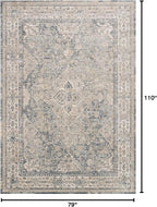 Loloi Teagan Collection TEA-04 Sky/Natural 6'-7" x 9'-2" Area Rug, Soft Neutral - Image 2