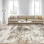 8x10 Area Rugs Living Room: Washable Large Abstract Neutral Modern Soft Rug - Image 5