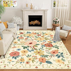 DUKINO 9x12 Area Rug, Floral Rugs by DUKINO