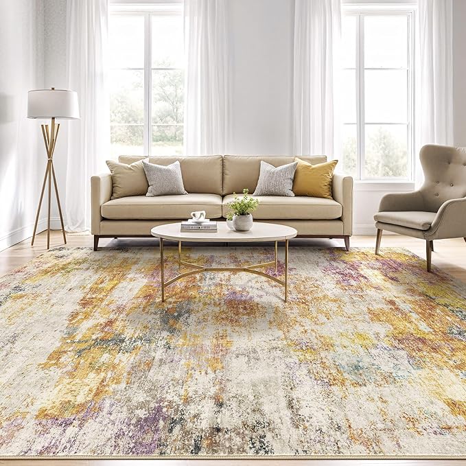 10x14 Area Rugs Living Room: Washable Large Abstract Modern Soft Stain - Image 5