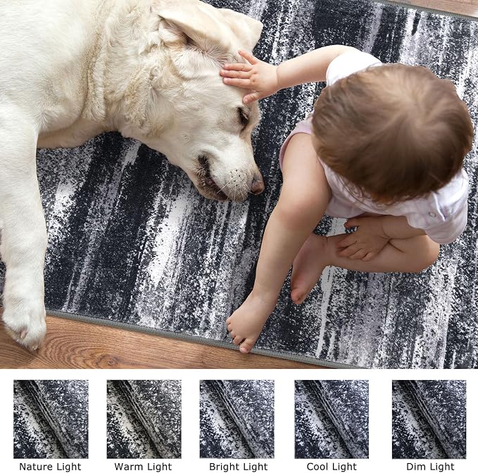 Modern Abstract Hallway Runner Rug - Image 7