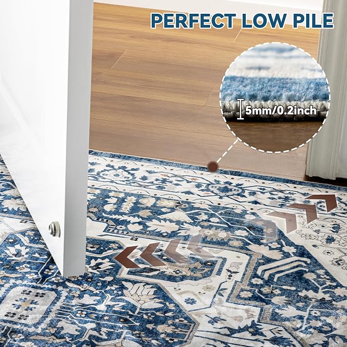 EnHomee 3x5 Washable Area Rugs for Bedroom, Boho Vintage Rugs, Foldable Area - Image 5