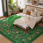 Vintage Medallion Floral 5x7 Area Rugs, Machine Washable Non-Slip, Low Pile - Image 5