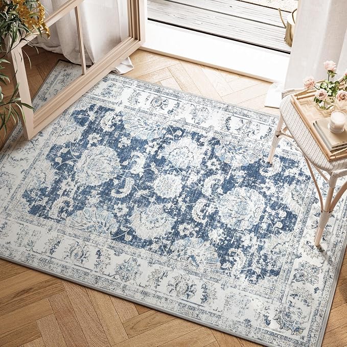 jinchan Fiora Floral 2x3 Rug for Entryway by JINCHAN